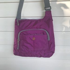 Purple Nylon Crossbody Tablet Bag Swiss NWT Unisex
